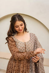 Fantastic Brown Color Digital Printed Suit