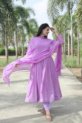 Designer Embroidered Work Purple Color pant with Gown