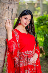 Elegant Fox Georgette Embroidery Sequence Work Pink color Sharara Suit