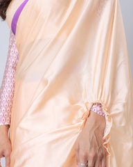 Embellished Japan Satin Light Pink Color Ready To wear Saree