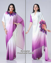 Shining Japan Satin Purple Color Morpich Design Ready To Wear Saree