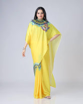 Shining Japan Satin Yellow Color Morpich Design Ready To Wear Saree