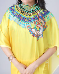 Shining Japan Satin Yellow Color Morpich Design Ready To Wear Saree