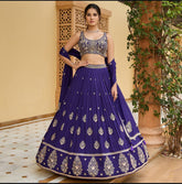 Peaceful Purple Color Embroidery Sequence Work Lehenga Choli