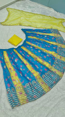 Buy Digital print Georgette Yellow Color Lehenga Choli