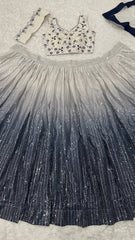 Embellished Sequence Work white Color Lehenga Choli