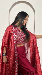 indowestern Pink Color Sharara suit with digital print Koti