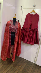 indowestern Pink Color Sharara suit with digital print Koti