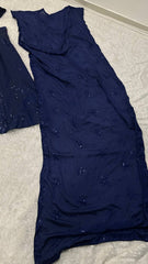 Party Wear Two tone Blue Color Tapeta Silk lehnga set