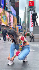 Navratri Special Pure Cotton Off White Color Kachchhi Work Choli