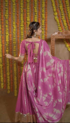 Luxuriant Pure Cotton Pink Color Digital Printed Lehenga Choli