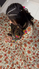 Navratri Special Cotton White With Orange Lehenga Choli