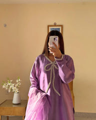 Exclusive French Creape Purple Color  Salwar Suit