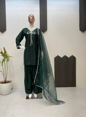 Exclusive French Creape Green Color  Salwar Suit