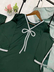 Exclusive French Creape Green Color  Salwar Suit