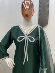 Exclusive French Creape Green Color  Salwar Suit