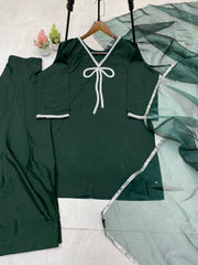 Exclusive French Creape Green Color  Salwar Suit