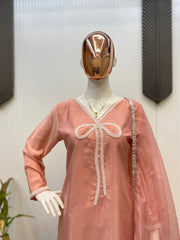 Exclusive French Creape Beige Color  Salwar Suit