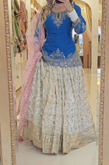 Punjabi Style White Color Chinon silk Sequence Work Lehenga With Top With Dupatta