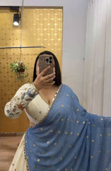 Embellished Sequence Work white Color Navratri Special Lehenga Choli