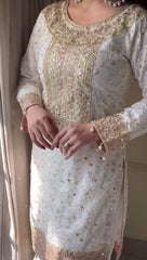 Ceremony Wear Sequence Work White Color Sharara Suit With Dupatta