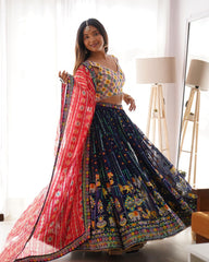 Trendy Blue Georgette Thread Work Lehenga Choli