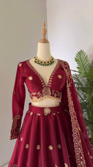 Marriage Special Maroon Color Adorable Lehenga Choli
