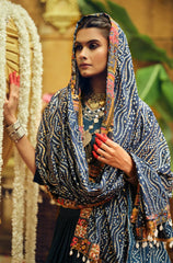 Ravishing Teal Blue Rayon With Foil Print Lehenga Choli