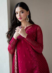 Lovely Maroon Georgette Embroidery Straight Salwar Suit
