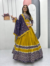 Daisy Mustard Cotton Embroidery Work Lehenga Choli