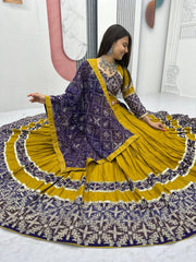 Daisy Mustard Cotton Embroidery Work Lehenga Choli