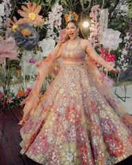 Ravishing Multicolor Georgette Thread Work Lehenga Choli