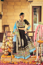 Lovely Black Rayon Embroidery Work Lehenga Choli For Navratri Wear