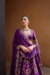 Lovely Purple Thai Silk Zari Work Lehenga Choli