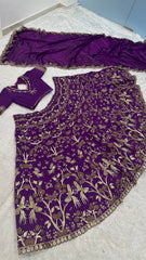 Lovely Purple Thai Silk Zari Work Lehenga Choli