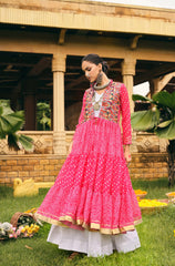 Ravishing Pink Cotton Embroidery Lehenga Choli