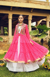 Ravishing Pink Cotton Embroidery Lehenga Choli