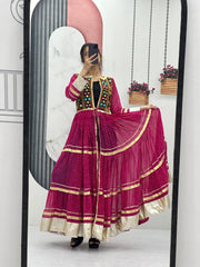 Gorgeous Pink Georgette Gamathi Work Shrug With Choli