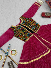 Gorgeous Pink Georgette Gamathi Work Shrug With Choli