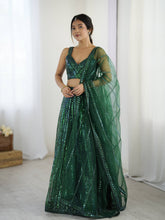 Fancy Green Net Dori Work Lehenga Choli