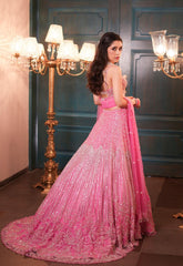 Wedding Collection Pink Net Dori Work Lehenga Choli