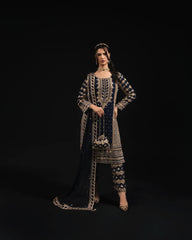 Trendy Blue Georgette Thread Work Palazzo Suit