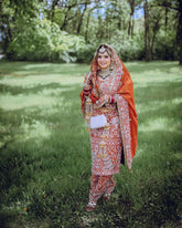 Bridal Wear Orange Color Designer Punjabi Suit