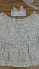 Trendy Silver Net Sequins Work Lehenga Choli