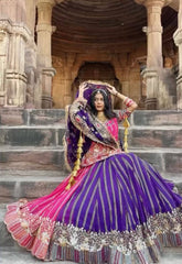 Pink Color Georgette Sequence Work Rajasthani Poshakh Lehenga