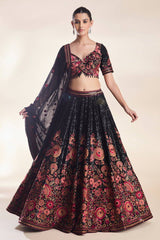 Gorgeous Black Georgette Embroidery Lehenga Choli