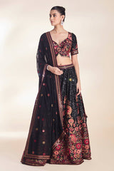 Gorgeous Black Georgette Embroidery Lehenga Choli