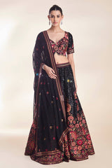 Gorgeous Black Georgette Embroidery Lehenga Choli