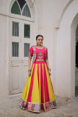 Navratri Special Pink Roman Work Lehenga Choli