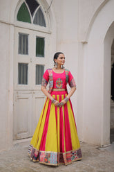 Navratri Special Pink Roman Work Lehenga Choli